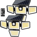 AMERITOP SOLAR LIGHTS OUTDOOR, 2 PACK LED HIGH BRIGHTNESS MOTION-SENSOR - BLACK - Brand New