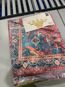 KATHY IRELAND FLANNEL PRINTED AREA RUG 4FT X 6FT, 100% POLESTER - VINTAGE RUBY - Like New