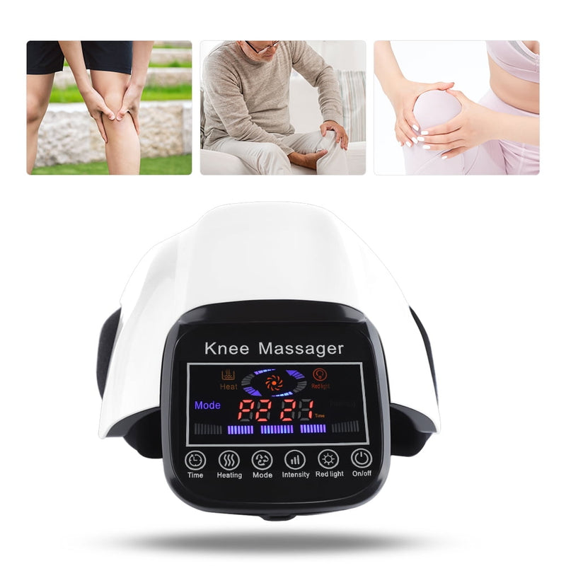 HIROKE HEATING KNEE MASSAGER VIBRATION MASSAGE KNEECAP BRACE FOR KNEE - WHITE - Like New