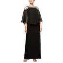 Alex Evenings Women's Cold Shoulder Popover Dress, Black, 20 - Brand New