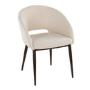 LumiSource Renee Chair, Upholstered, Contemporary, Cream Noise, Copper Metal - Brand New