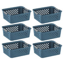 IRIS USA 6-Pack, Medium Plastic Storage Basket, Navy - Brand New