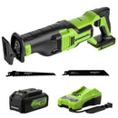 GREENWORKS 24V BRUSHLESS 1-1/8" CORDLESS RECIPROCATING SAW 4.0AH BATTERY - GREEN - Like New