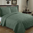 Bedspreads 106x100 inches Bedspread Coverlet Quilt Bedding Set 3Pcs Green - Brand New