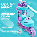 LOCAVUN INLINE SKATES GIRLS KIDS ROLLER SKATES LIGHT UP WHEELS PURPLE/LIGHT BLUE - Like New