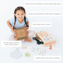Pearhead Wooden Pizzeria Play Food Set 38-Piece Pizza Oven Toy - 75136 - NEW - Brand New