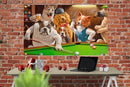 LEPCKIAT DOGS PLAYING BILLIARDS FUNNY FLAG 3X5FT,MEME FLAG,VIVID COLOR - Like New