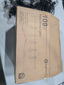 BRIGHTOWN OUTDOOR STRING LIGHTS 2 PACKS TOTAL LENGTH 109FT, 50 BULBS - BLACK - Like New