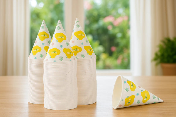 JAYOUR 2200 SNOW CONE CUPS 6OZ BULK PAPER DISPOSABLE PARTY CONCESSION - YELLOW - Like New