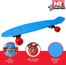M.Y X-SKATE COMPLETE 22'' PLASTIC RETRO BEGINNER SKATEBOARD - BLUE/RED - Like New
