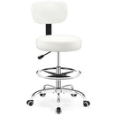 BRICK ATTIC DRAFTING CHAIR BACKREST – Adjustable Foot Rest Rolling Stool, White - Like New
