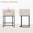 LUE BONA 26" H Modern Bar Stool Set of 2, Faux Leather, BY004-04 - Antique White - Like New