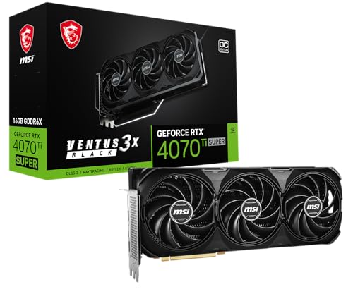 MSI GEFORCE RTX 4070 TI SUPER 16G VENTUS 3X BLACK OC GRAPHICS CARD - BLACK - Like New