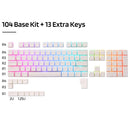 LTC LavaCaps PBT Double Shot 116-Key Keycaps Set Translucent XDA Profile - White Like New