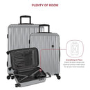 SWISS GEAR ENERGIE HARDSIDE EXPANDABLE LUGGAGE SPINNER 3 PIECE SET - SILVER - Like New