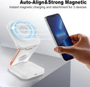 3 IN 1 WIRELESS CHARGING, 15 KW FAST CHARGER FOLDABLE FOR IPHONE - WHITE - Like New