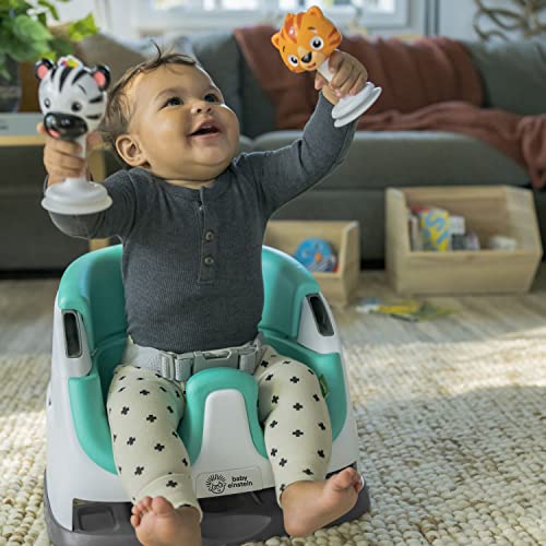 Baby Einstein DINE & DISCOVER MULTI-USE BOOSTER SEAT - White/Turquoise - Like New