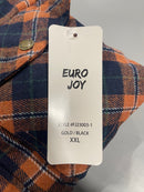 EURO JOY MEN'S FLANNEL SHERPA-LINED SHIRT JACKET - SIZE: MEN 2XL - GOLD/BLACK - Brand New