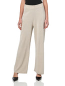 HALSTON WOMEN'S WIDE LEG SOFT KNIT PANT - SIZE LARGE - VANILLA/PALE GOLD - Brand New