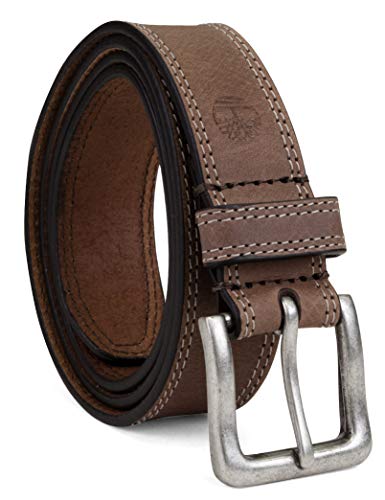 BA5389 Timberland Men's Classic Leather Jean Belt 1.4 Inches Wide Brown - Brand New