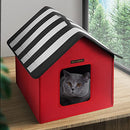 Rest-Eazzzy Cat House Outdoor Bed Weatherproof Shelter B09N1M638G - Red - Brand New