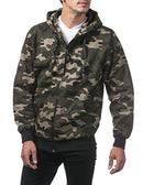 Pro Club Men's Heavyweight Full Zip Fleece Hoodie, X-Large - Green Camo - Brand New
