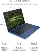 HP CHROMEBOOK 11.6" HD MEDIA TEK MT8183 4GB 32GB EMMC 11a-na0060nr - Blue - Like New