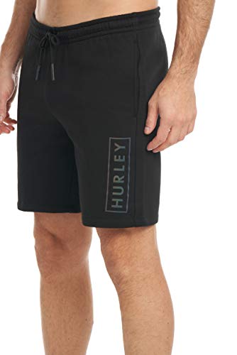 HFA20VMB-00915 HURLEY MEN'S BOXING LOGO FLEECE SHORT BLACK SIZE MEN L - Brand New