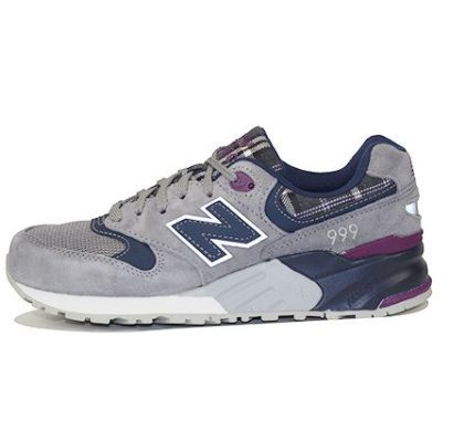 NEW BALANCE FOR WOMEN TARTAN SNEAKERS US WOMEN 5.5 - GRAY/NAVY/PURPLE - Brand New