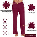 BLUE ICE MEN'S MODERN FIT CLASSIC LOUNGE PANTS - SIZE: MEN XL - BURGUNDY - Brand New