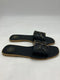 TORY BURCH WOMEN'S INES SLIDE LEATHER CUSHIONED SANDALS SIZE 9.5 BLACK/GOLD - Like New