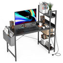 Finnhomy 47" Computer Desk with Power Outlets Storage Shelves B0BKKYMGH1 - Black - Brand New