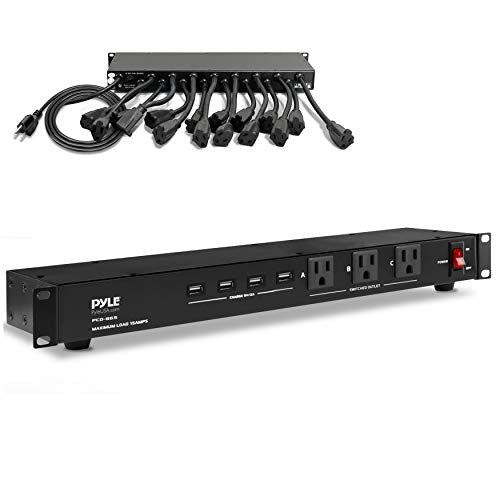 PYLE 19 OUTLET 1U 19" RACKMOUNT PDU POWER DISTRIBUTION SUPPLY CENTER (PCO865) Like New