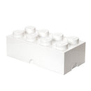 LEGO Brick 8 Knobs, Stackable Storage Box, White - Brand New