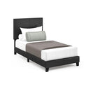 FURINNO PESSAC PU LEATHER UPHOLSTERED PLATFORM TWIN FB19821TBK - BLACK - Like New