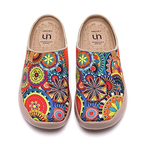W0107068 UIN Women Slip On Mules Comfortable Wide Toe Casual Art Shoes - 9 - Brand New