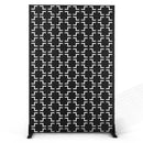 METAL PRIVACY SCREEN OUTDOOR 72" H×47" W,BALCONY SCREEN BLACK&SQUARE - BLACK - Like New