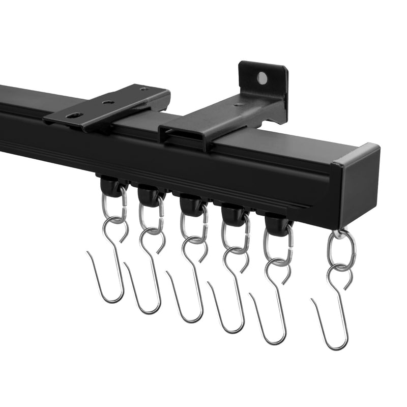 HOEFLIFE CEILING CURTAIN TRACK CURTAIN TRACK CEILING MOUNT 12-15FT BLACK - Like New