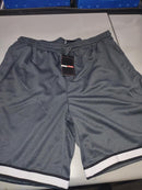 JUMP START MEN'S MESH QUICK DRY ATHLETIC SHORTS - SIZE: XL - CHARCOAL/WHITE - Brand New