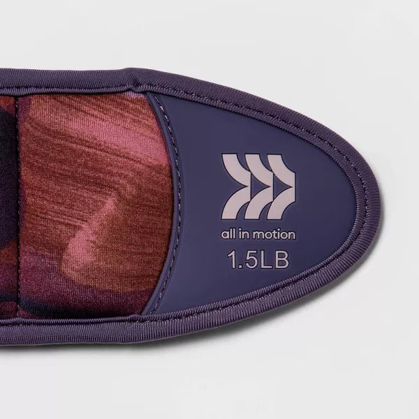 ALL IN MOTION WRIST WEIGHTS ANTI-MICROBIAL 1.5LBS 2PC - ADJUSTABLE NEOPRENE PAIR - Like New