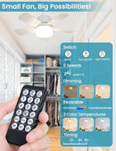 MATULSA SOCKET FAN LIGHT REMOTE SMALL CEILING FAN LIGHTS 1000LM Dimmable - WHITE - Like New