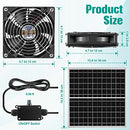 Gulfmew 20W Solar Powered Waterproof Fan Kit, 3 High Speed Exhaust - Green - Like New