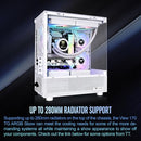 Thermaltake View 170 TG ARGB Snow Micro-ATX Case CA-1Z4-00M6WN-00 - White - Brand New