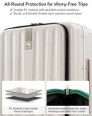 Hanke 20 Inch Carry On Luggage Wheels PC Hard Shell Top Opening - Ivory White - Brand New