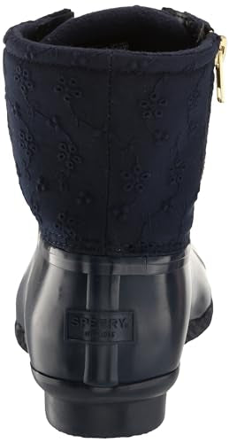 SPERRY WOMEN'S SALTWATER SEASONAL RAIN BOOT SIZE: 11M - NAVY EYELET - Like New