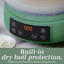 COOK WITH COLOR GLASS MINI LOW CARB RICE COOKER 6 CUPS WGRC1-GRN - DARK SAGE - Like New