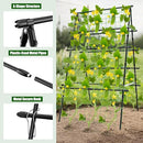 WHIFFIE 6FT CUCUMBER TRELLIS FOR RAISED BED, A FRAME METAL TRELLIS - BLACK - Like New