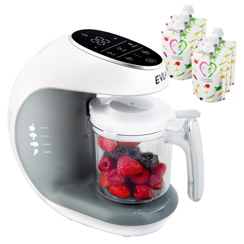 EVLAS EVLA BABY FOOD MAKER, STEAMER, BLENDER, PROCESSOR BFP-1800E - WHITE Like New