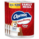 Charmin Ultra Strong Clean Touch Toilet Paper 24 Family Mega Rolls 120 Rolls - Brand New