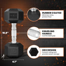 YES4ALL CHROME GRIP ENCASED HEX DUMBBELLS 10LBS WITH ANTI-SLIP SINGLE - BLACK - Like New